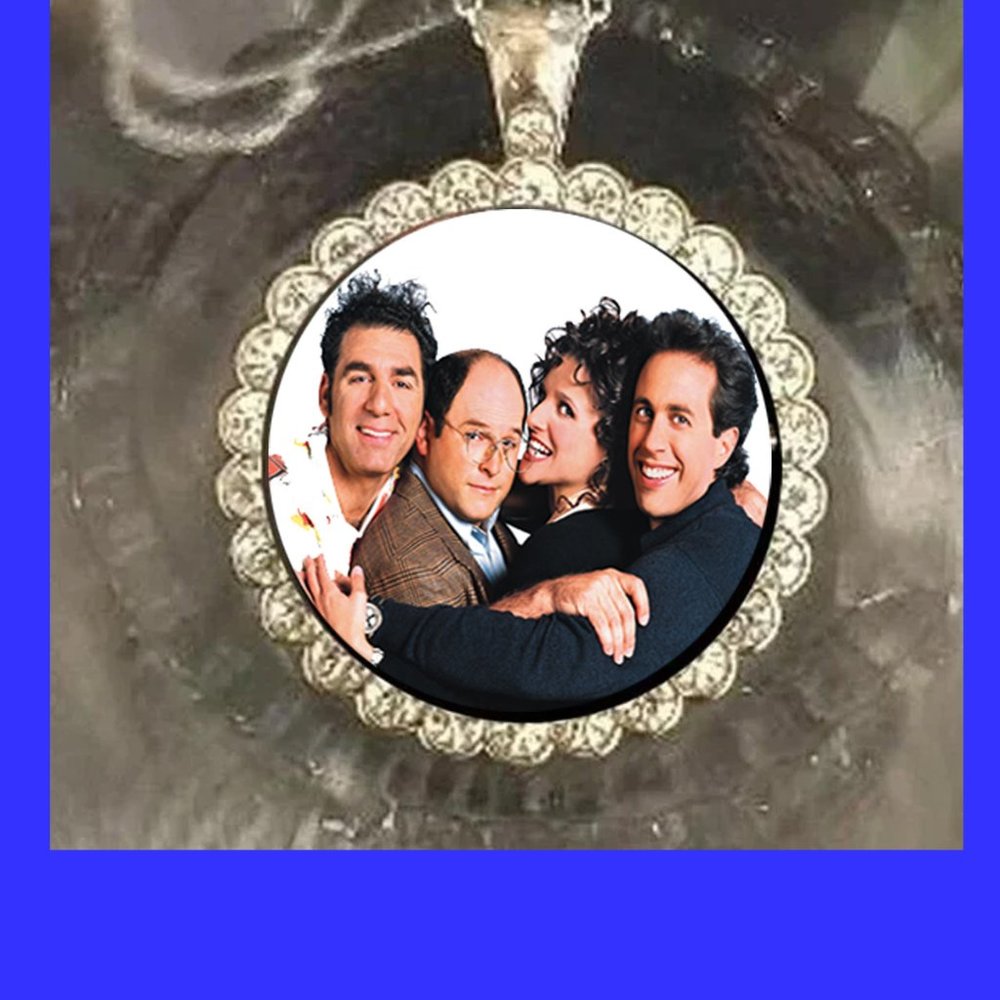 Seinfeld  Tv show  925 silver rhinestones Bling necklace with gi…